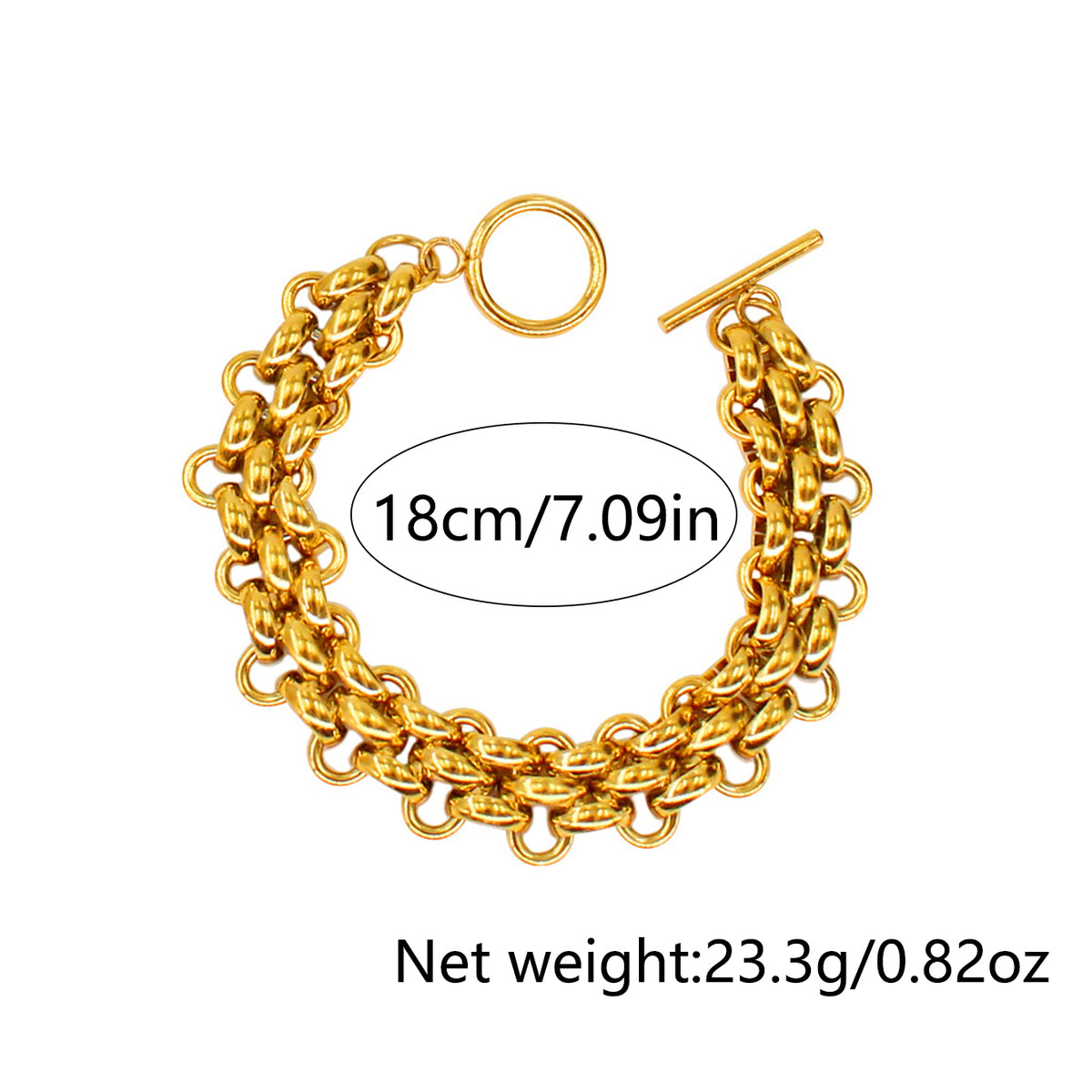Gold Toggle Bracelet worn photo