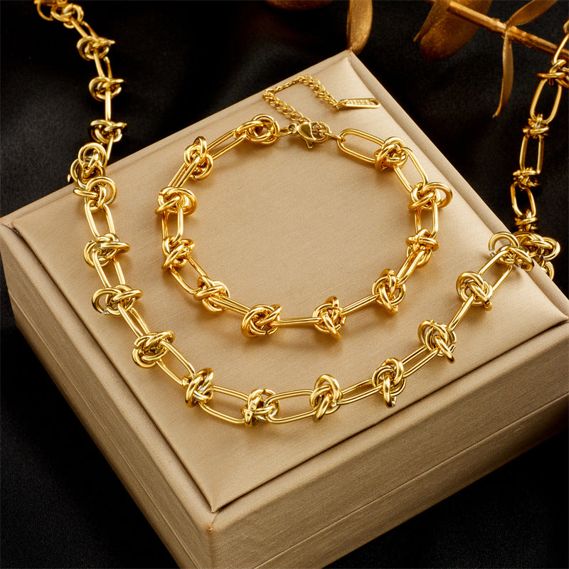 Gold Paperclip Jewelry Set product photo