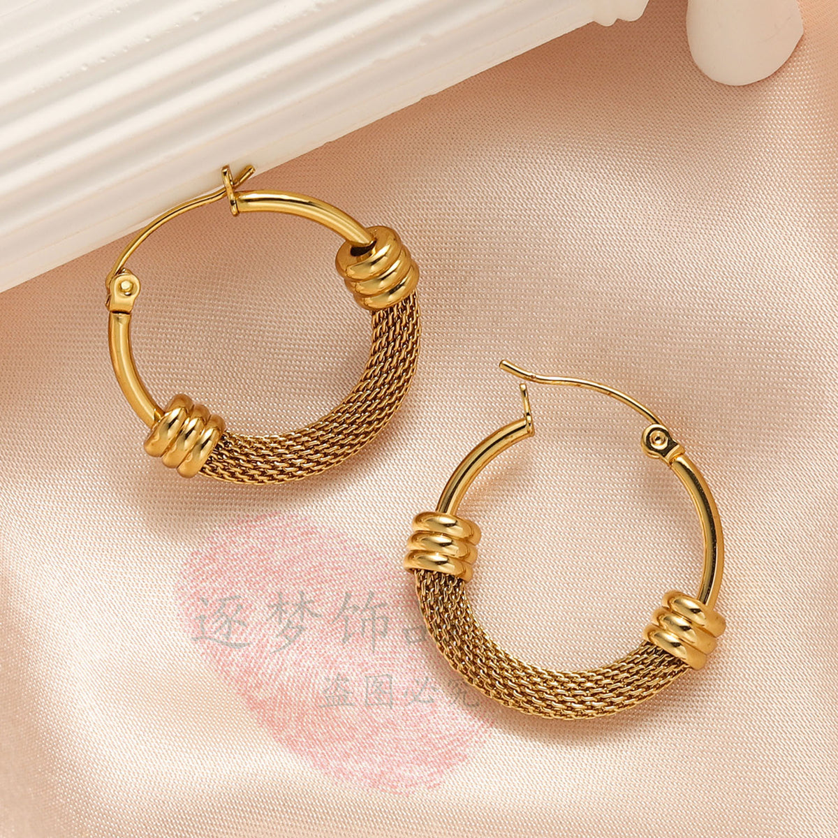 Gold Twist Hoop Earrings alternate photo