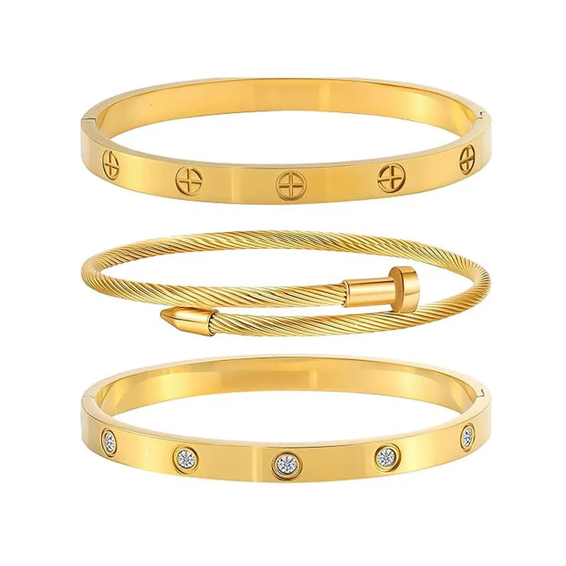 Gold Cross Three-Piece Jewelry Set product photo