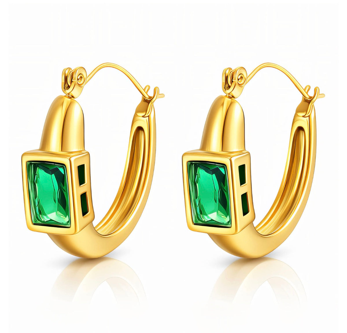 EARRINGS, 18K GOLD PLATED STEEL
 90483-0