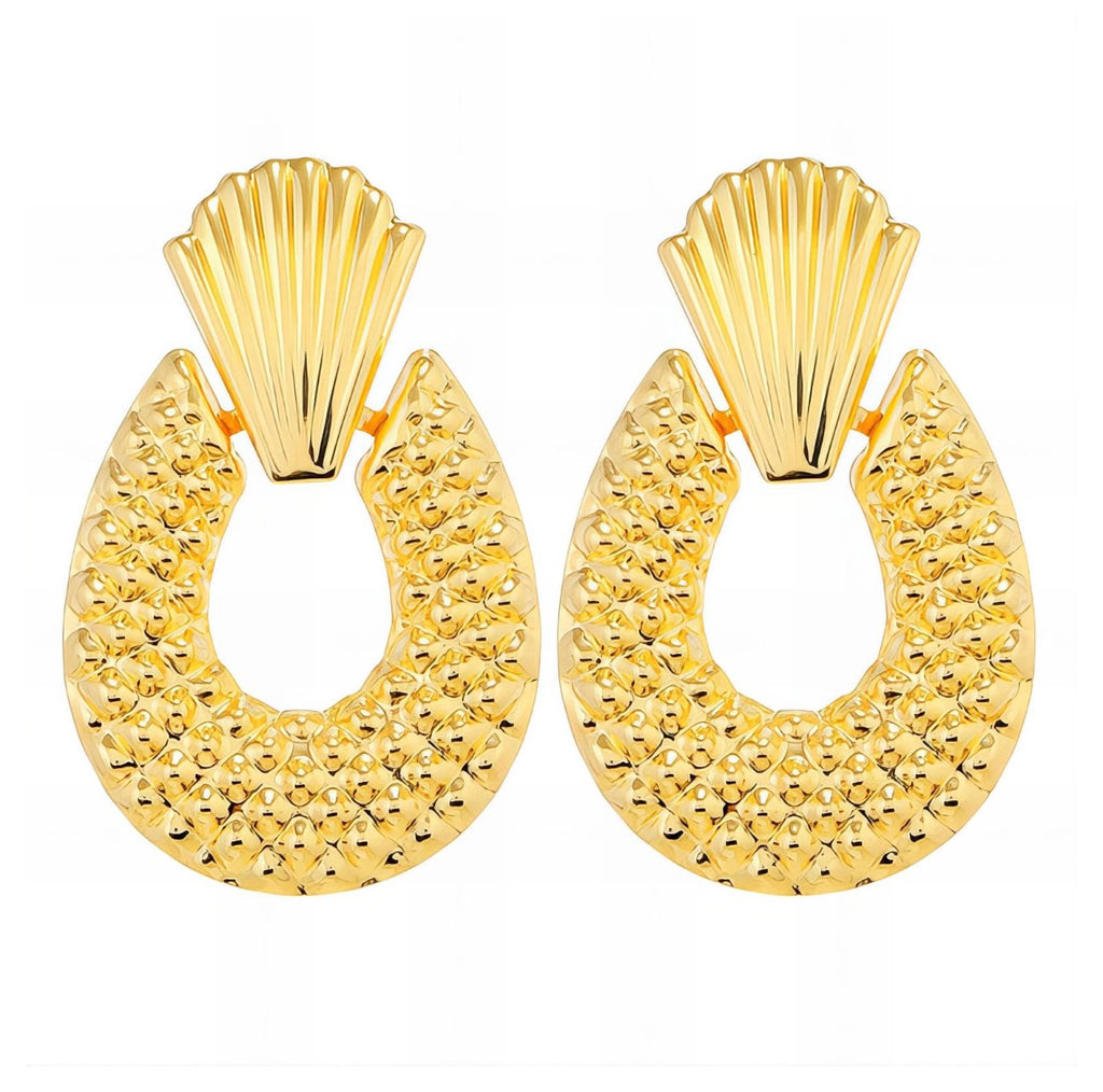 EARRINGS, 18K GOLD PLATED STEEL
 89393-0