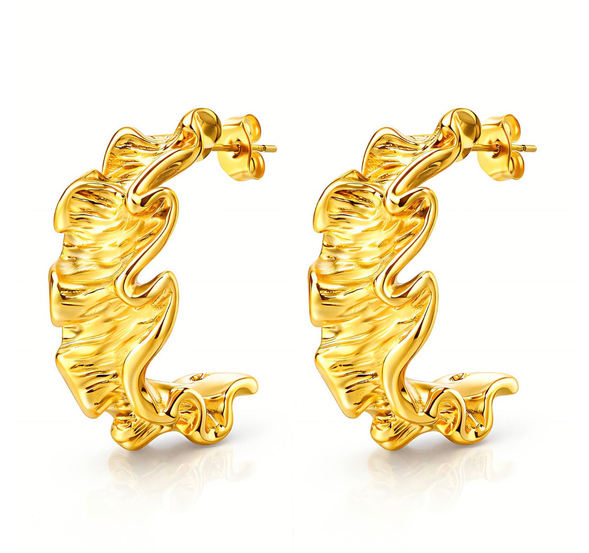 PVD GOLD-PLATED STAINLESS STEEL EARRINGS 
87268-0