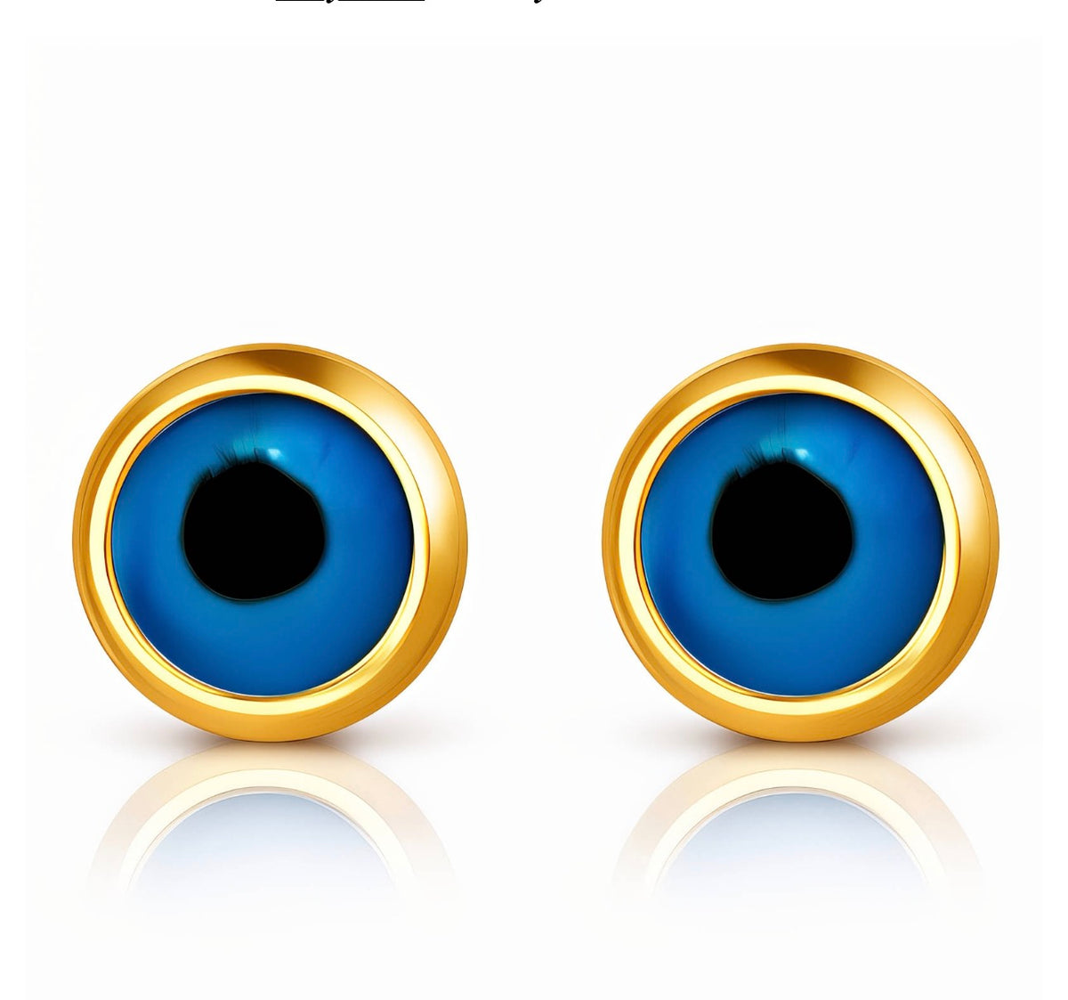 "EVIL EYES" PVD GOLD-PLATED STAINLESS STEEL EARRINGS 
 90411-0