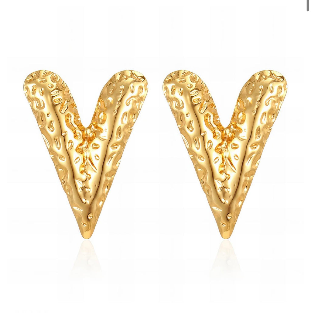 "HEARTS" EARRINGS, 18K GOLD PLATED STEEL
 91463-0