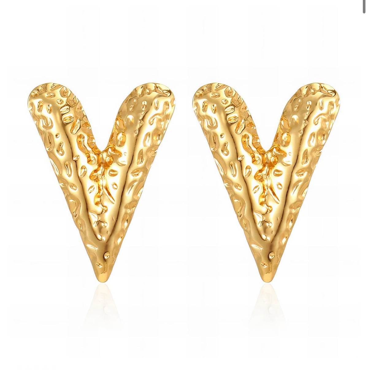 "HEARTS" EARRINGS, 18K GOLD PLATED STEEL
 91463-0
