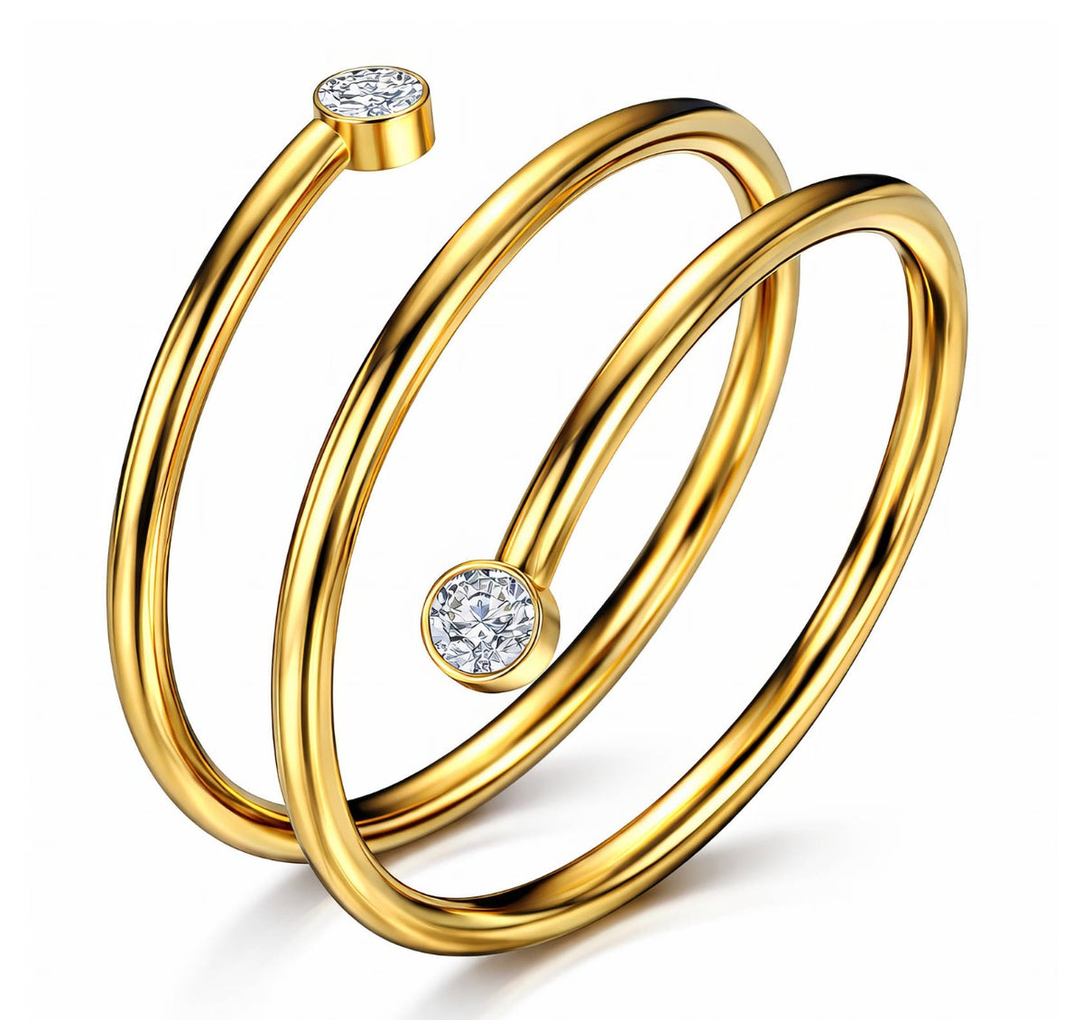 GOLD-PLATED STAINLESS STEEL FINGER RING - INTENSITY 87447-0