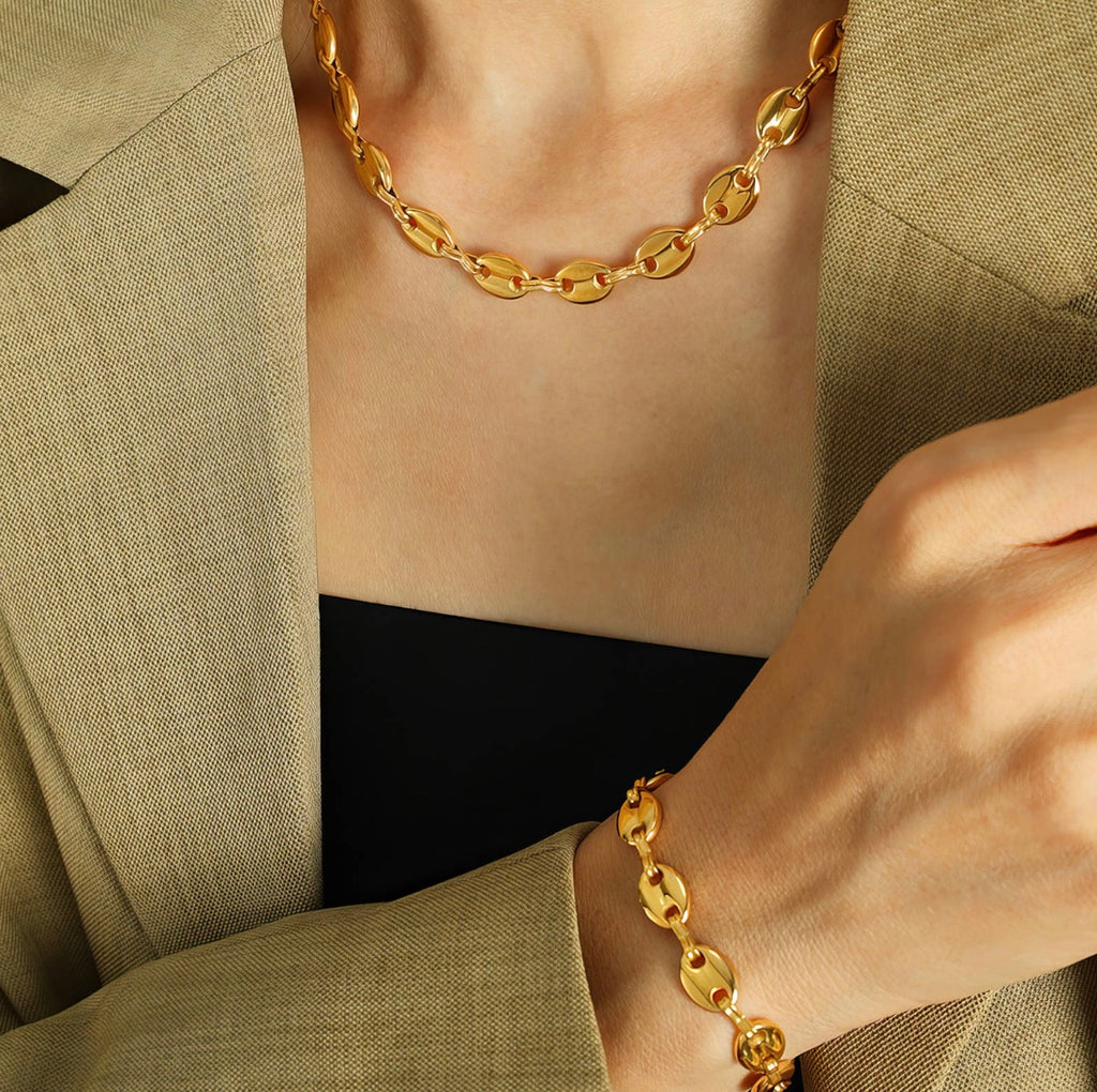 PVD GOLD-PLATED STAINLESS STEEL BRACELET - INTENSITY
 87872-0