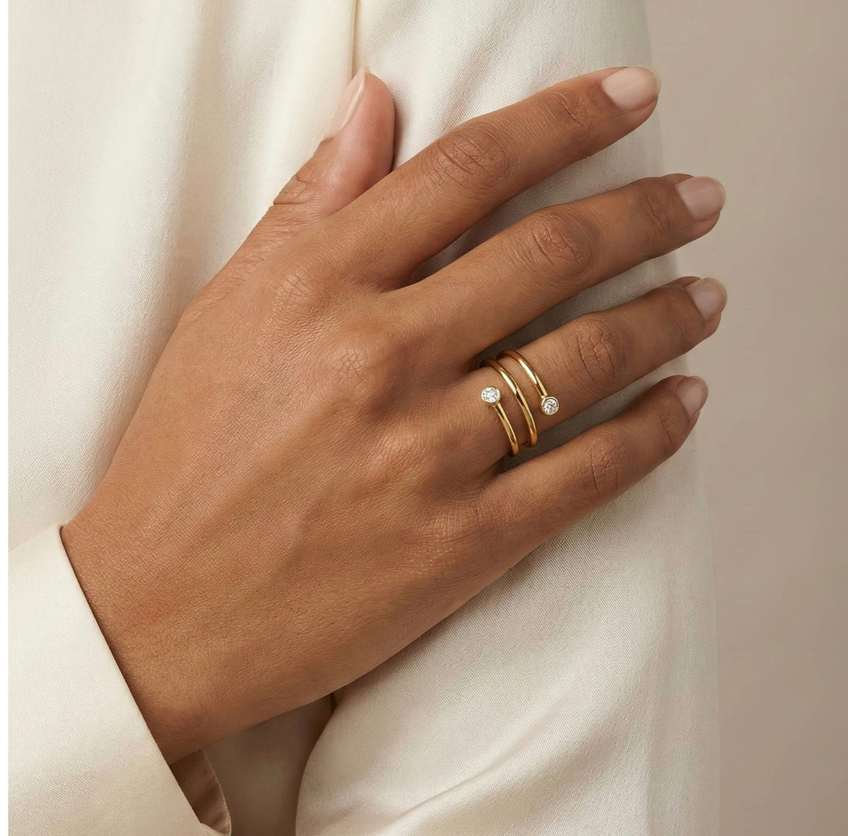 GOLD-PLATED STAINLESS STEEL FINGER RING - INTENSITY 87447-0