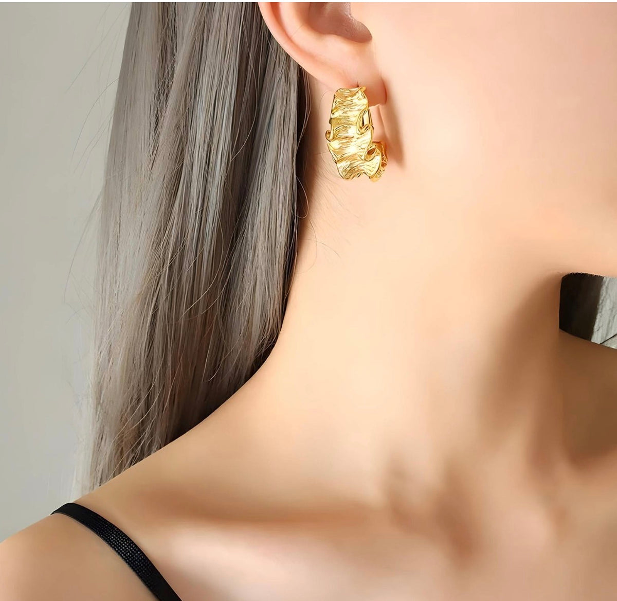PVD GOLD-PLATED STAINLESS STEEL EARRINGS 
87268-0