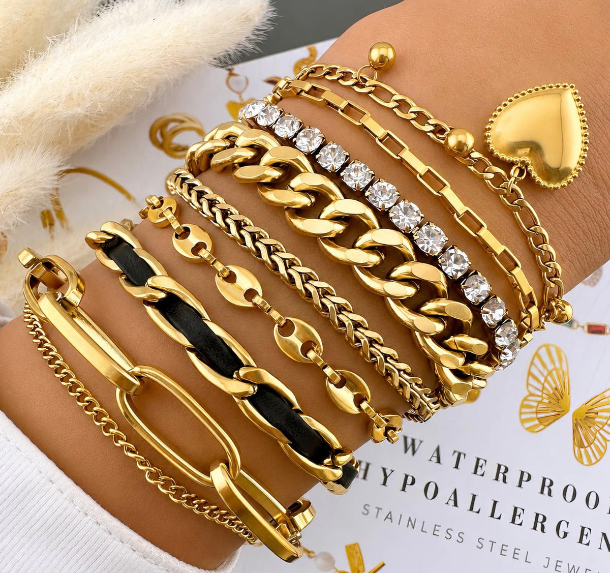 PVD GOLD-PLATED STAINLESS STEEL BRACELET - INTENSITY
 87872-0