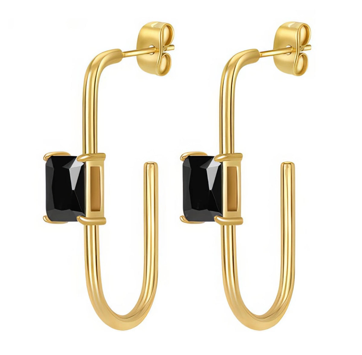 PVD GOLD-PLATED STAINLESS STEEL EARRINGS - CRYSTALLIC
 89986-0