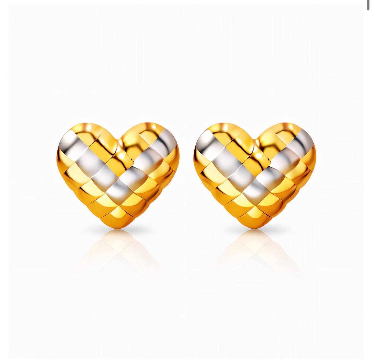 "HEARTS" EARRINGS, 18K GOLD PLATED STEEL
91523-0