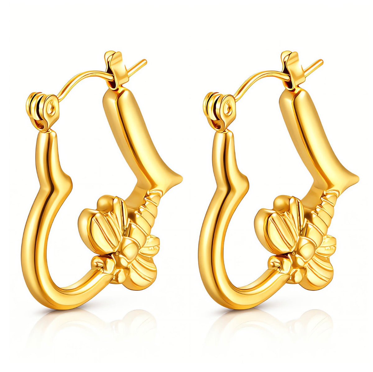 "BEES" EARRINGS, 18K GOLD PLATED STEEL
 91323-0