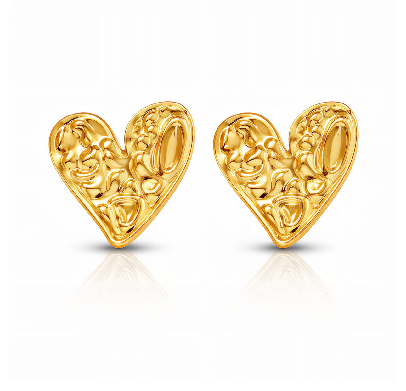 "HEARTS" EARRINGS, 18K GOLD PLATED STEEL 91473-0