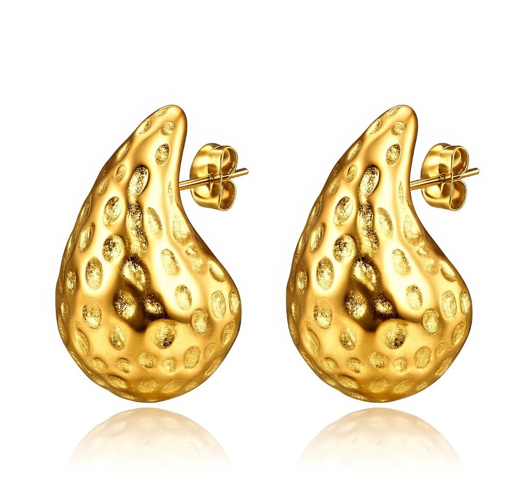 "TEARDROPS" EARRINGS, 18K GOLD PLATED STEEL 87432-0