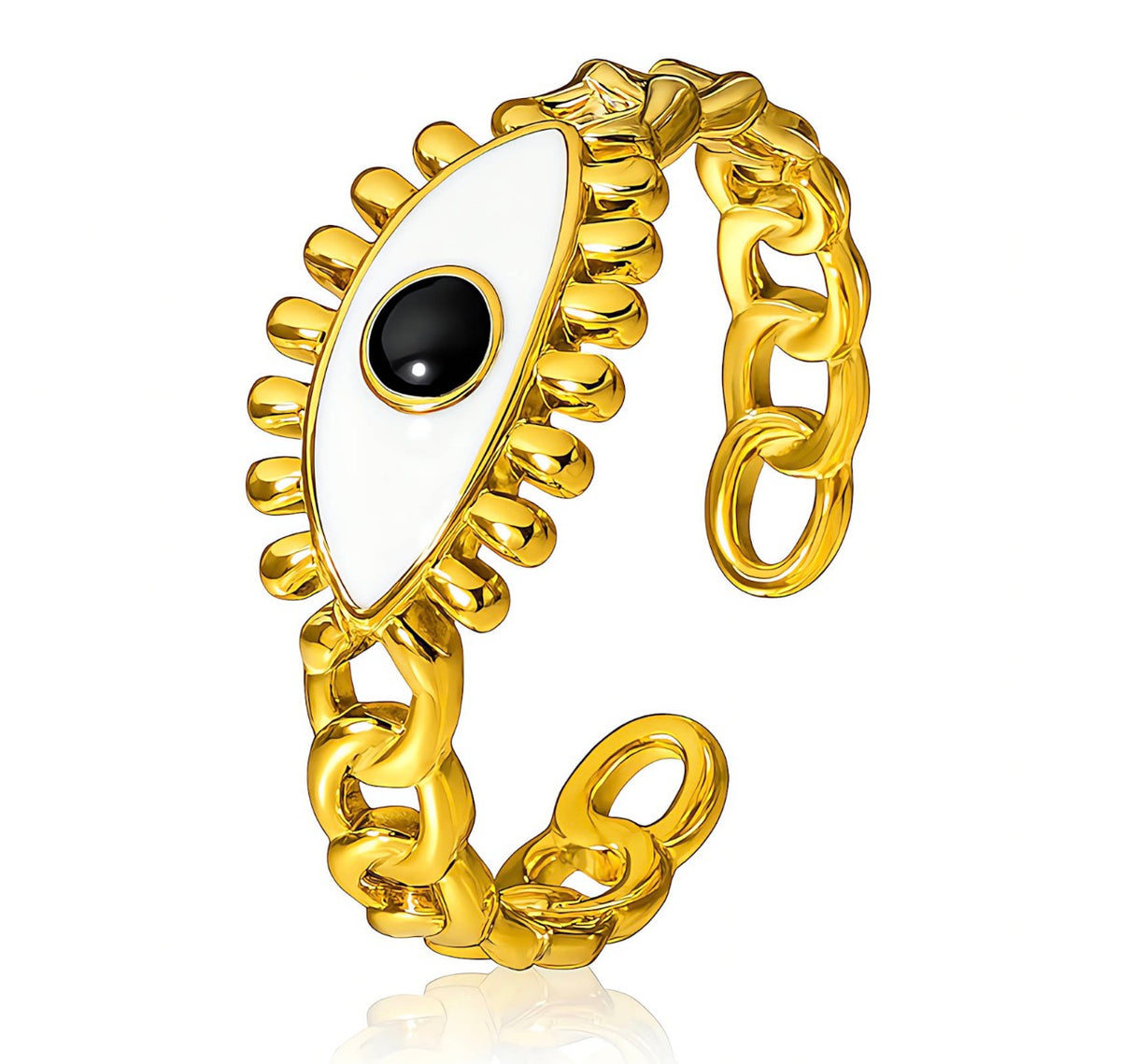 "EVIL EYE" RING, 18K GOLD PLATED STEEL 88652-0