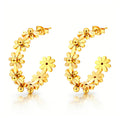 "FLOWER MEADOW" PVD GOLD-PLATED STAINLESS STEEL EARRINGS
 89834-0