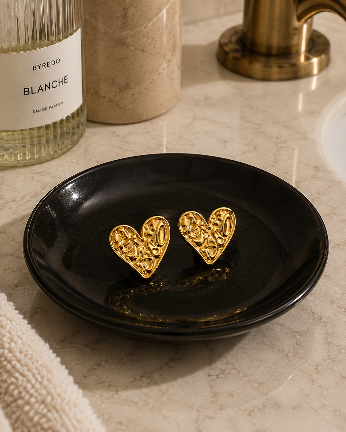 "HEARTS" EARRINGS, 18K GOLD PLATED STEEL 91473-0