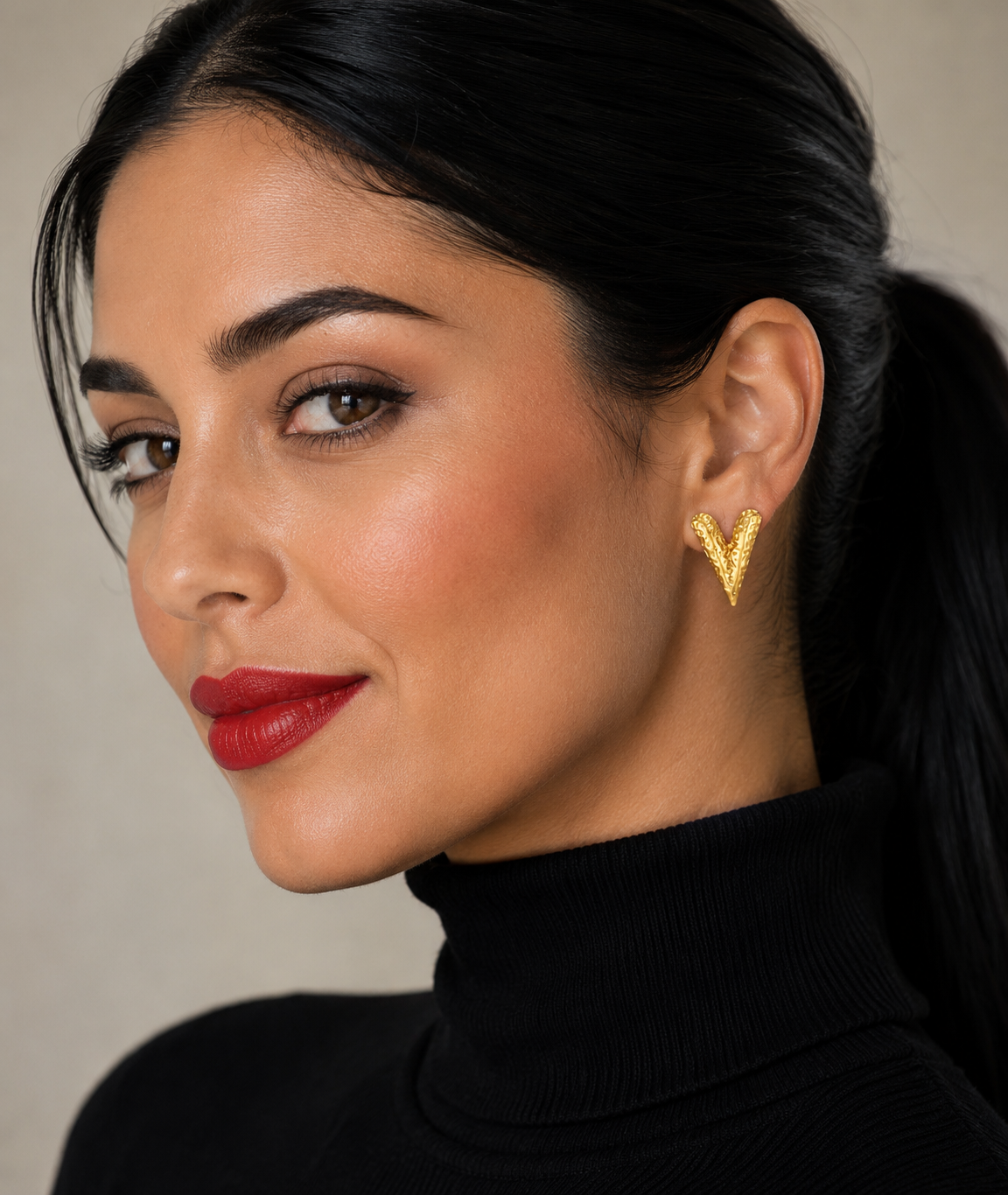 "HEARTS" EARRINGS, 18K GOLD PLATED STEEL
 91463-0